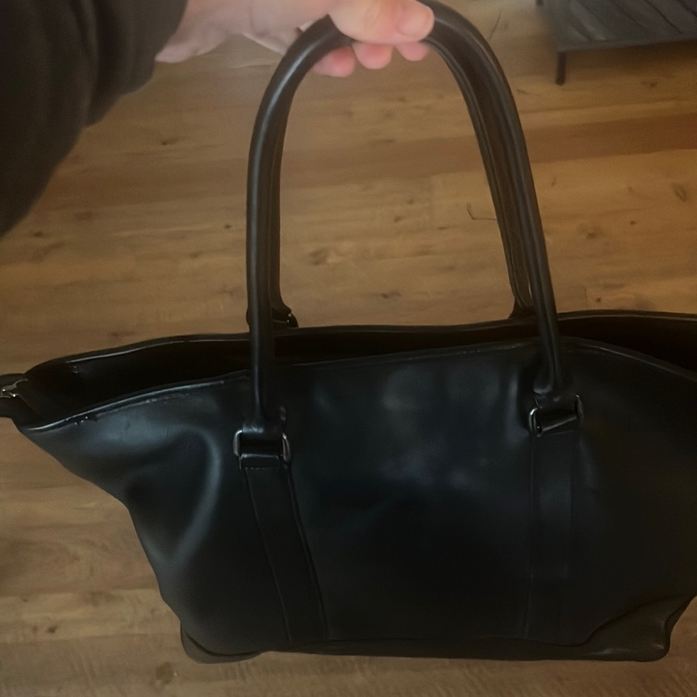 Black Leather Large Tote